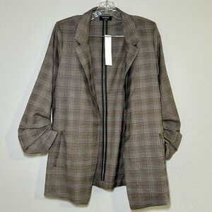 NWT The Workshop‎ Plaid Women's Blazer large academia career office fall